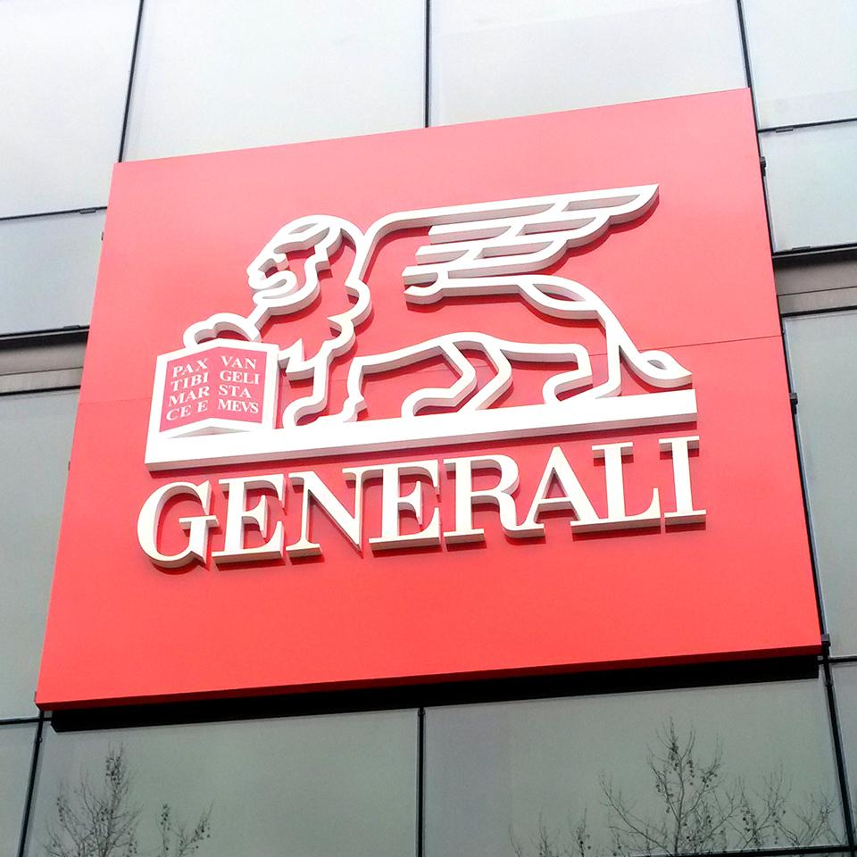 Generali logo manufactured by Visotec