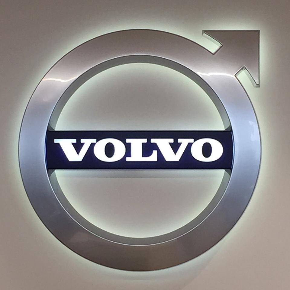 Volvo backlit logo manufactured by Visotec