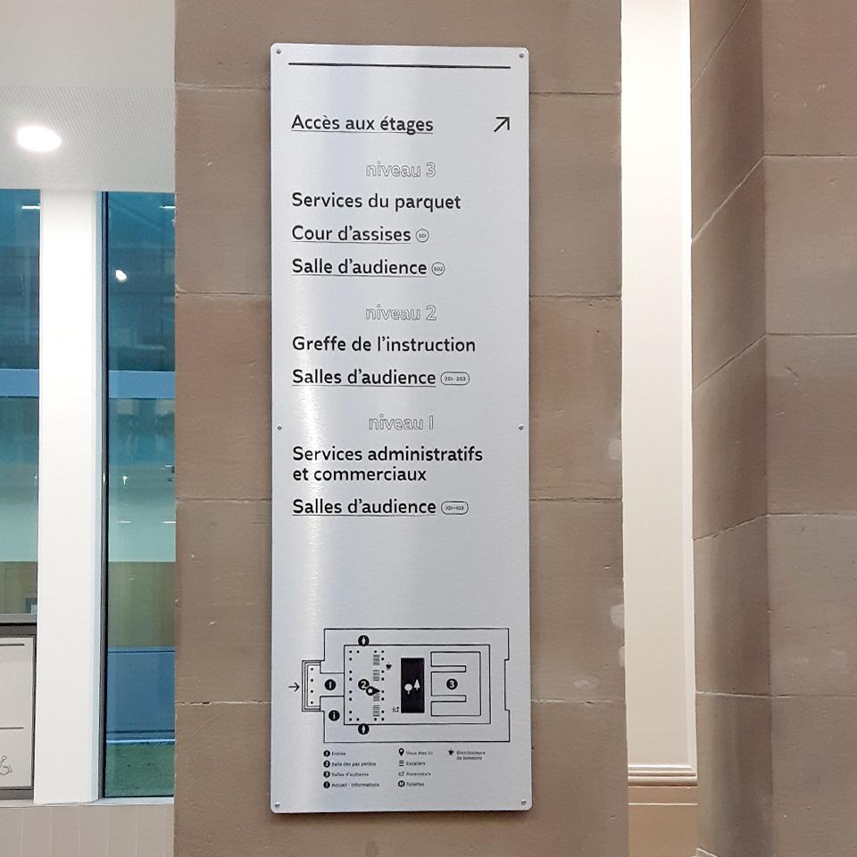 Directional signage for court house manufactured by Visotec